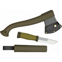 Набор Morakniv Outdoor Kit MG, нож Morakniv 2000 сталь Sandvik 12C27, цвет зеленый + топор купить в Витебске