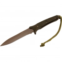 Нож с фиксированным клинком Spartan Blades Breed Fighter Dark Earth, сталь CPM-S35VN, рукоять черная микарта купить в Витебске