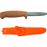 Нож с фиксированным лезвием Morakniv Floating Serrated Knife, сталь Sandvik 12C27, рукоять пробковая купить в Витебске