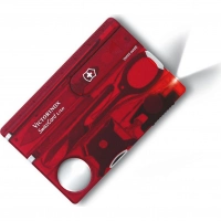 Швейцарская карта Victorinox SwissCard Lite, сталь X50CrMoV15, рукоять ABS-пластик, полупрозрачный красный купить в Витебске