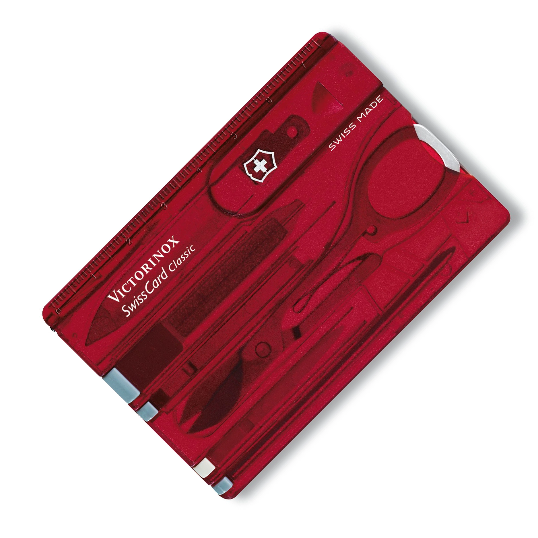 Швейцарская карта Victorinox SwissCard, сталь X45CrMoV15, рукоять ABS-Пластик, красный