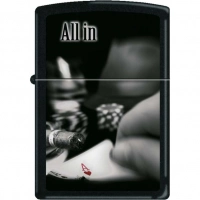 Зажигалка ZIPPO All In, латунь с покрытием Black Matte, чёрная, матовая, 36x12x56 мм купить в Витебске