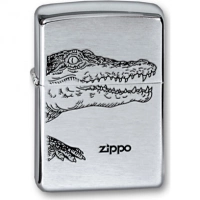 Зажигалка ZIPPO Alligator, с покрытием Brushed Chrome, латунь/сталь, серебристая, матовая, 36x12x56 купить в Витебске