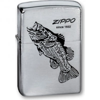 Зажигалка ZIPPO Black Bass Brushed Chrome, латунь с никеле-хром. покрыт., серебр., матов., 36х56х12мм купить в Витебске