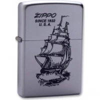 Зажигалка ZIPPO Boat-Zippo Satin Chrome, латунь с ник.-хром. покрыт., сереб., матовая, 36х56х12мм купить в Витебске