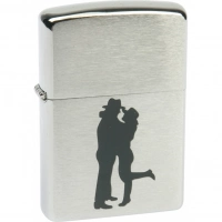 Зажигалка ZIPPO Cowboy Couple Brushed Chrome, латунь, ник.-хром. покр., серебр., матов., 36х56х12 мм купить в Витебске