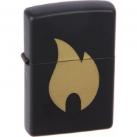 Зажигалка ZIPPO Flame с покрытием Black Matte, латунь/сталь, чёрная, матовая, 36x12x56 мм купить в Витебске