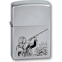 Зажигалка ZIPPO Hunter, с покрытием Satin Chrome™, латунь/сталь, серебристая, матовая, 36x12x56 мм купить в Витебске