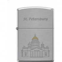 Зажигалка ZIPPO Исакиевский собор, с покрытием Brushed Chrome купить в Витебске