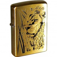 Зажигалка ZIPPO Proud Lion Brushed Brass, латунь, золотистый, матовая, 36х56х12 мм купить в Витебске