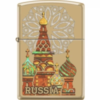 Зажигалка ZIPPO Россия с покрытием High Polish Brass купить в Витебске