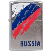 Зажигалка ZIPPO Russia Flag Satin Chrome, латунь с ник.-хром. покрыт., серебр., матовая, 36х56х12 мм купить в Витебске