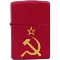 Зажигалка ZIPPO Серп и Молот Red Matte, латунь с порошковым покрытием, красная, матовая, 36х56х12 мм купить в Витебске