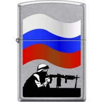 Зажигалка ZIPPO Защитник Отечества, латунь/сталь с покрытием Street Chrome™, серебристая, 36x12x56мм купить в Витебске